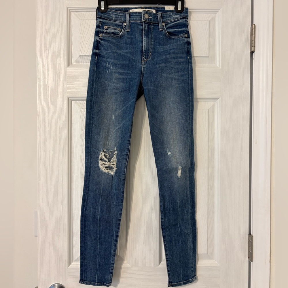 Lovers + Friends Distressed High Rise Skinny Jeans